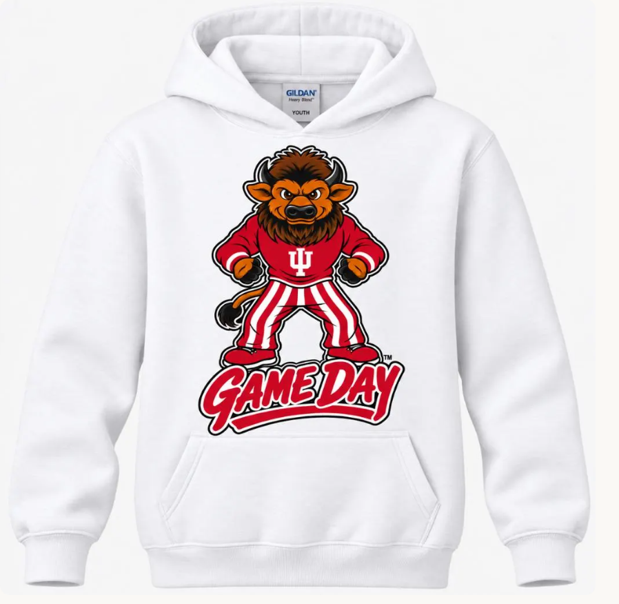 Big Bison on Gameday - youth white hoodie