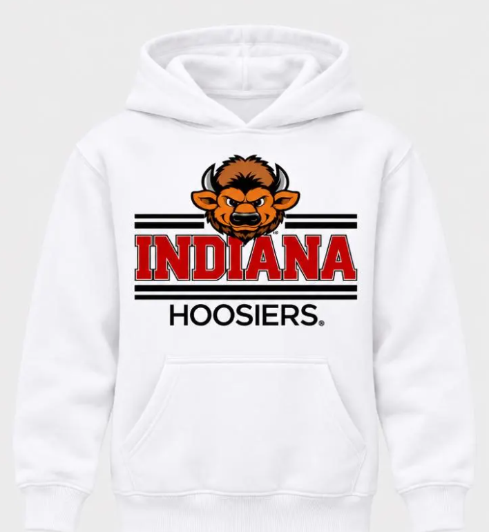 Indiana Hoosier Striped Big Bison Youth Hoodie