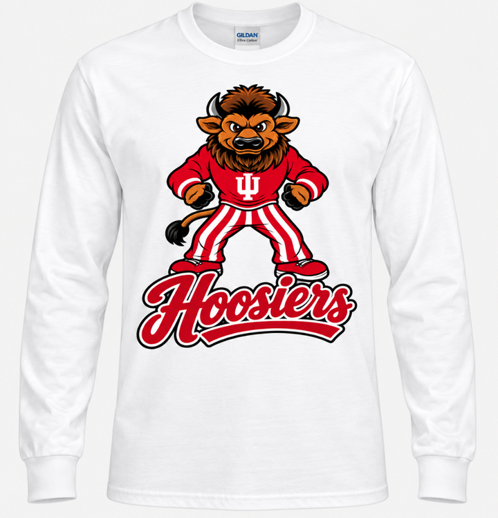 Big Bison on Hoosiers Long Sleeve T-Shirt