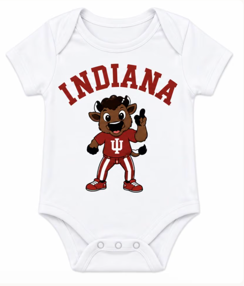 Indiana Bison infant white short sleeve onesie