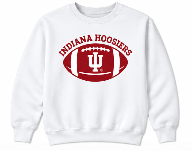 Hoosier Football Youth Crewneck in White