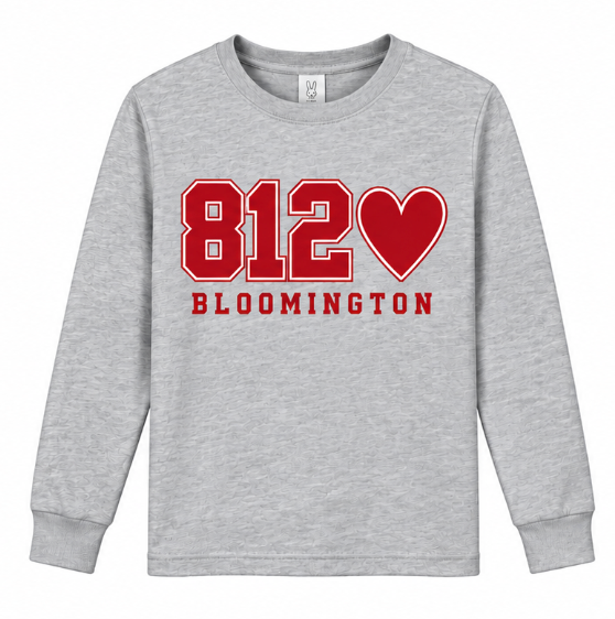 812 Bloomington Heart Youth Long Sleeve T-Shirt