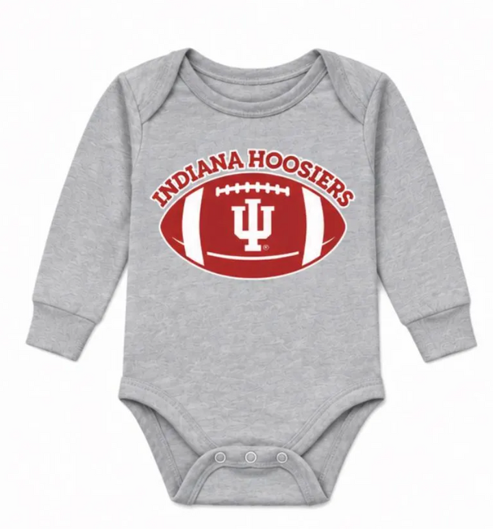 Hoosier Football Long Sleeve Baby Onesie