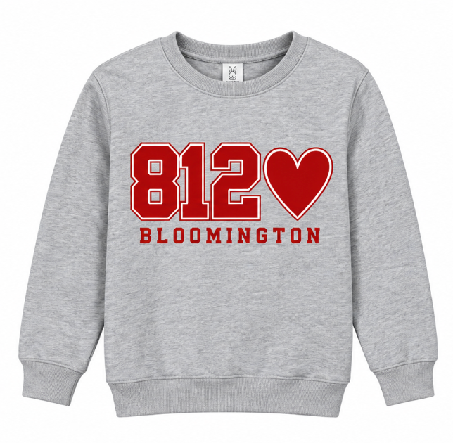 812 Bloomington Heart Youth Crewneck