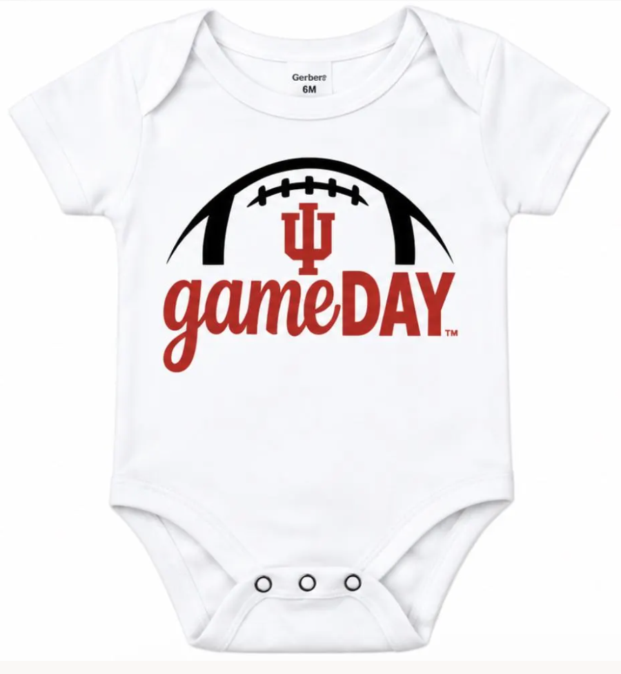 Gameday Football Laces infant white short sleeve onesie