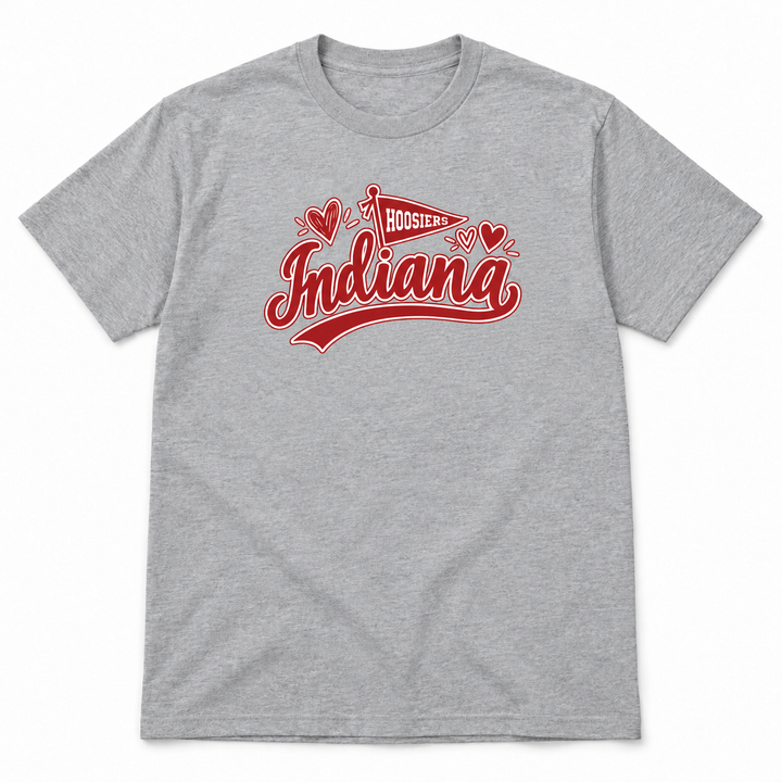 Indiana Hoosiers Pennant and Hearts T-Shirt