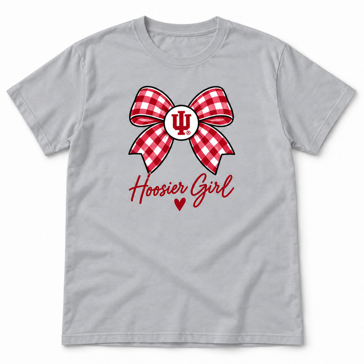 Hoosier Girl Gingham Bow and Heart Youth T-Shirt