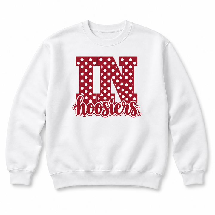 IN Polka Dot Hoosiers Youth Crewneck