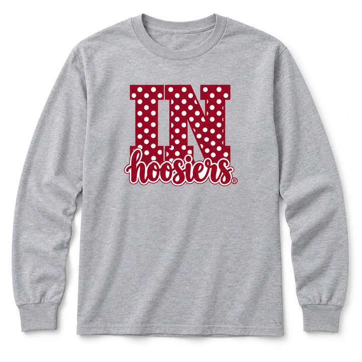 IN Polka Dot Hoosiers Long Sleeve T-Shirt