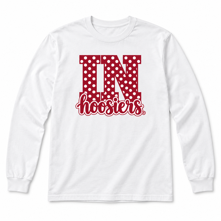 IN Polka Dot Hoosiers Toddler Long Sleeve T-Shirt