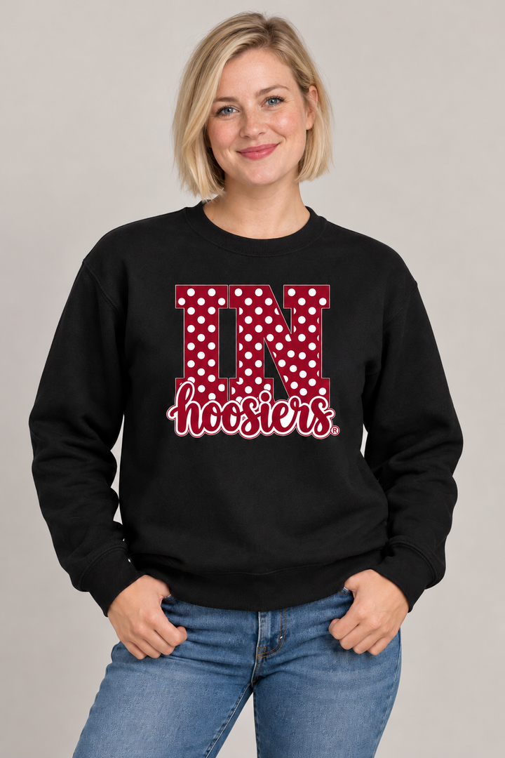 IN Polka Dot Hoosiers Crewneck