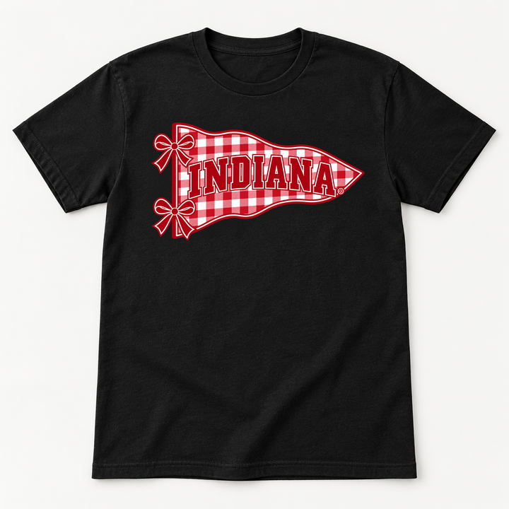 Indiana Gingham Pennant and Bows Toddler T-Shirt