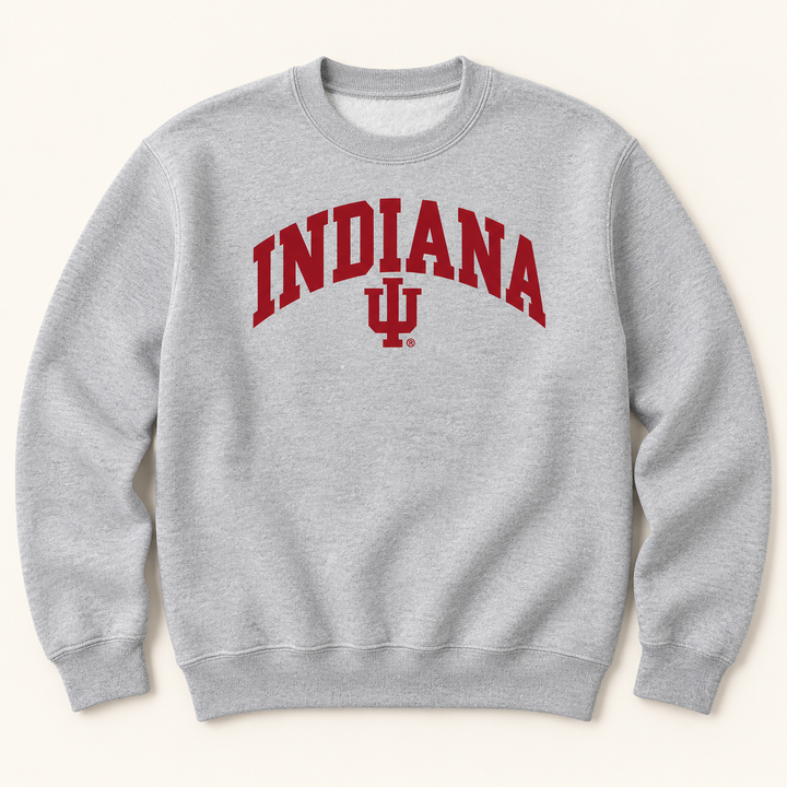 Arched Indiana IU Youth Crewneck