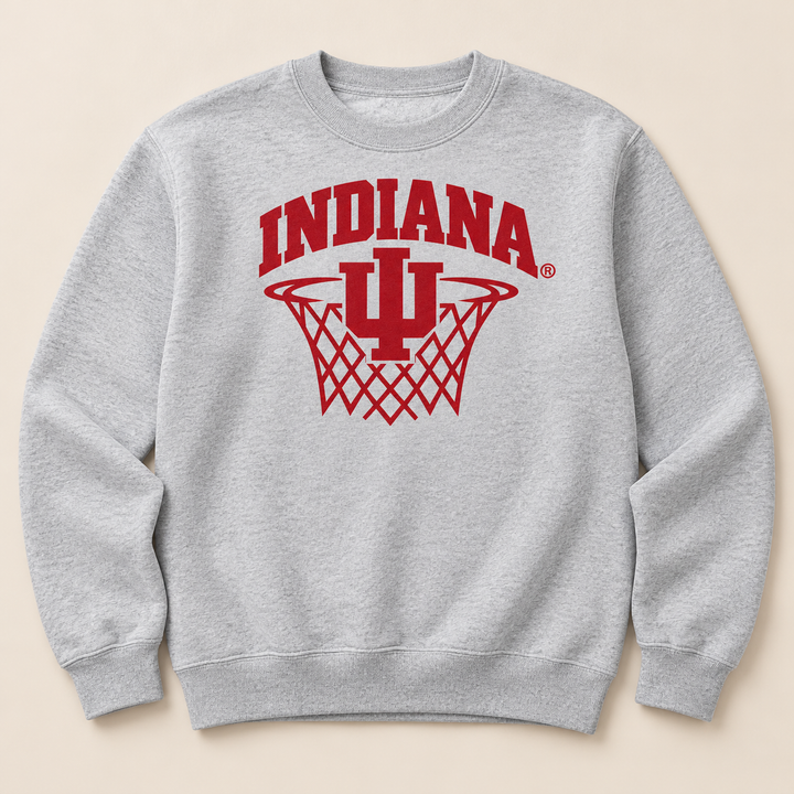 Indiana IU Basketball Hoop Youth Crewneck
