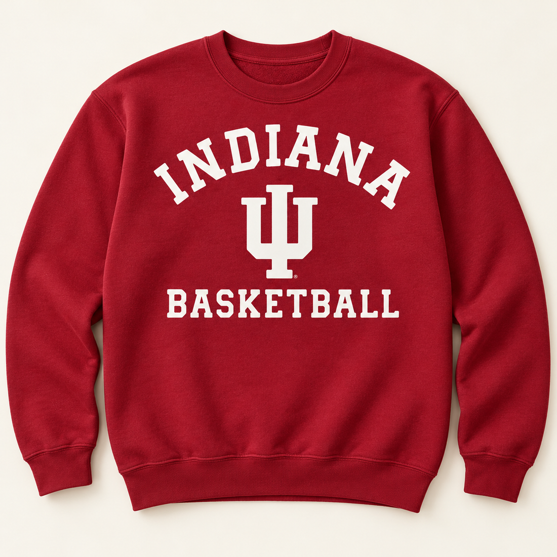 white indiana iu basketball Crimson crewneck mockup