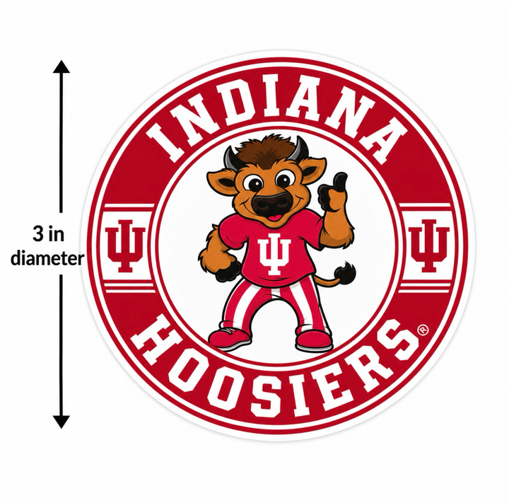 Indiana Hoosiers Bison Circle Sticker Decal