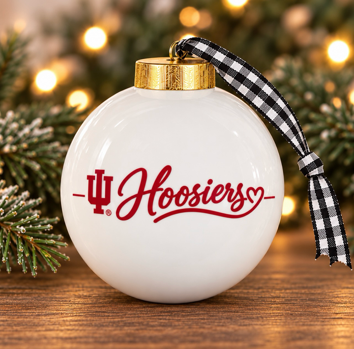 IU Hoosiers Heart Ornament