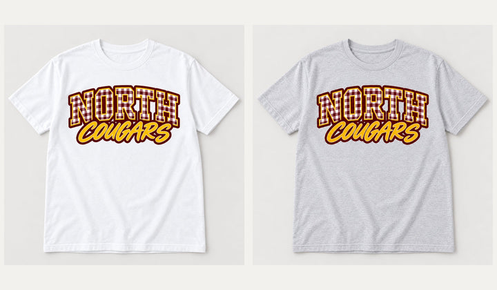 North Cougars Gingham Youth T-Shirt