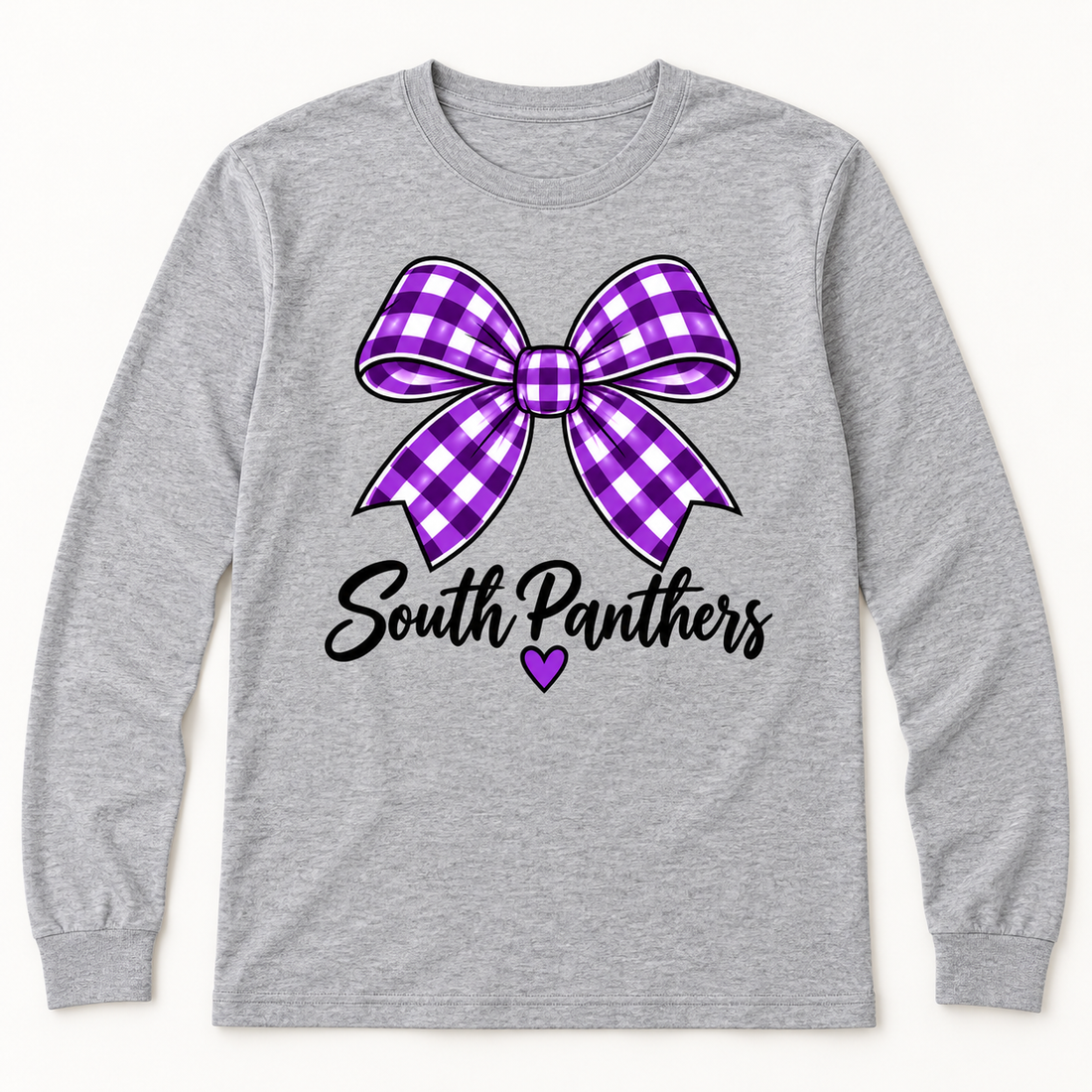 South Panthers Bow Long Sleeve T-Shirt in Sport Gray