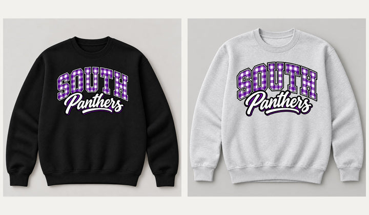 South Panthers Gingham Youth Crewneck
