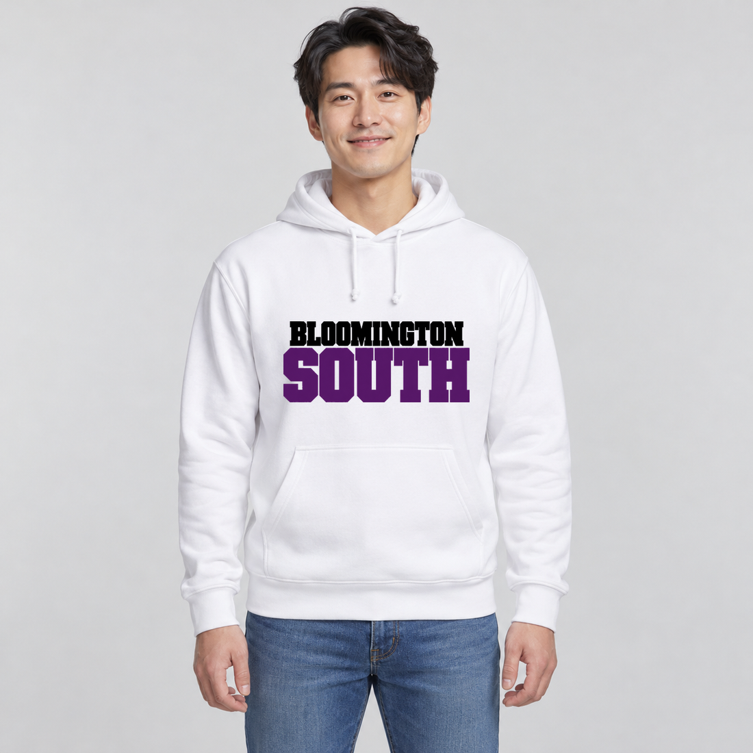 South Panthers Classic Varsity Hoodie on an age-appropriate male model wearing White