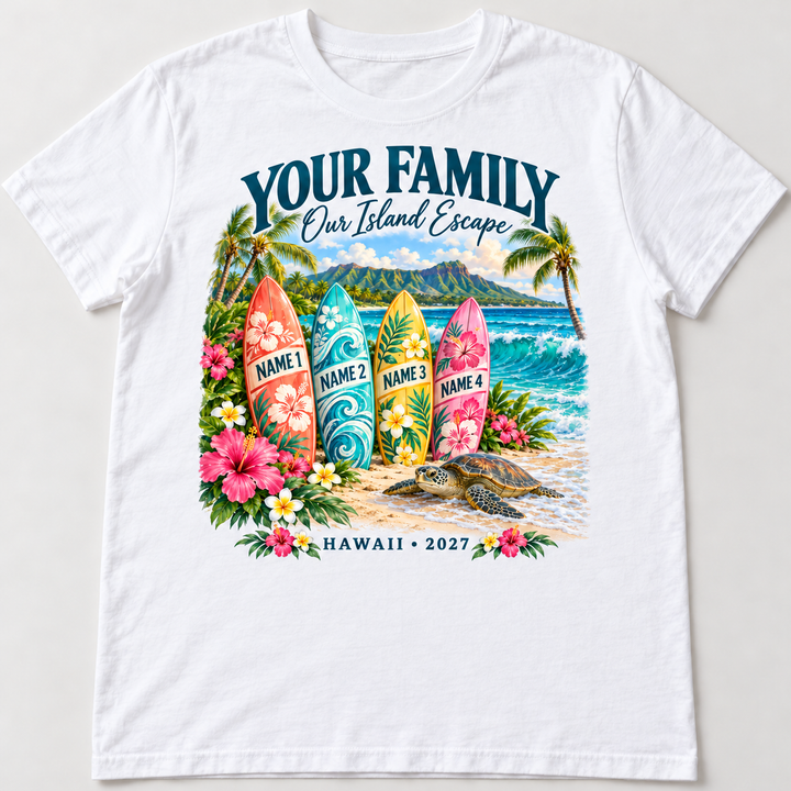Personalized Island Escape Vacation Tee