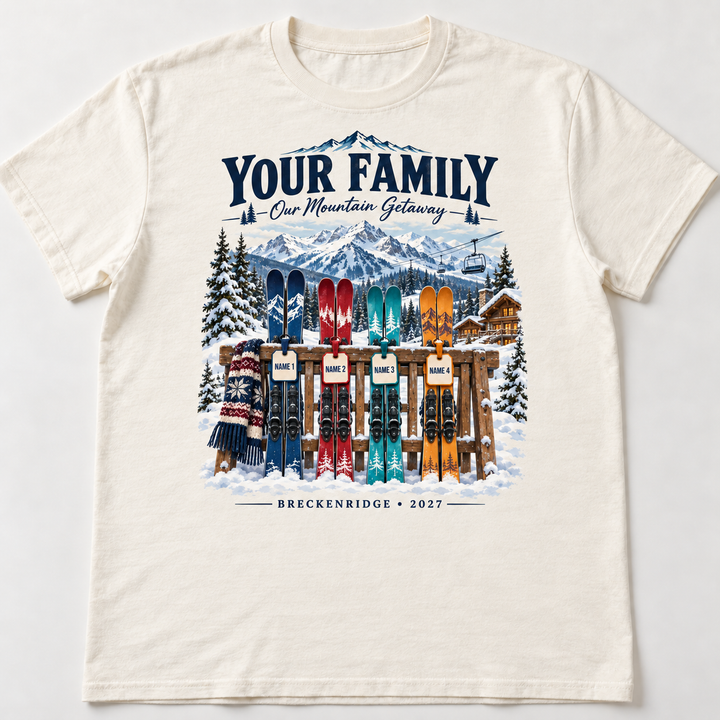 Personalized Mountain Getaway Vacation Tee